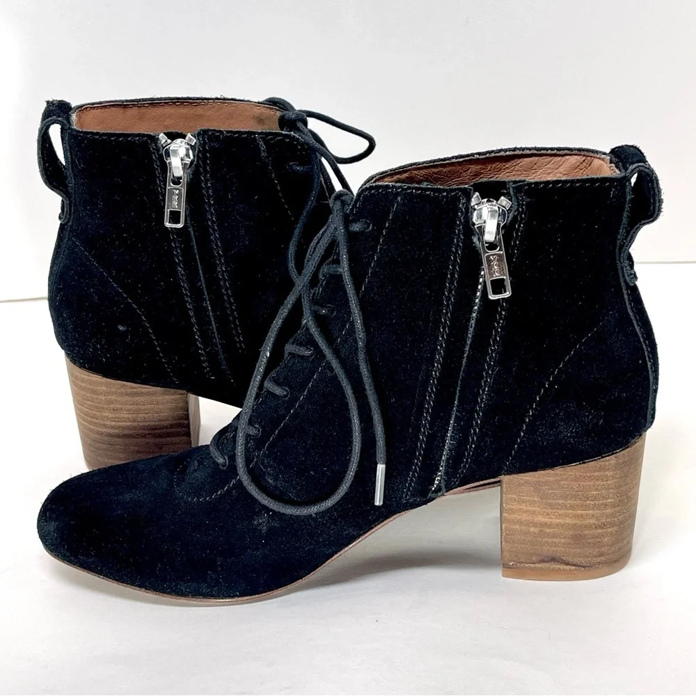 MADEWELL Women’s The‎ Emilia Lace-Up Boot Size 6 Black